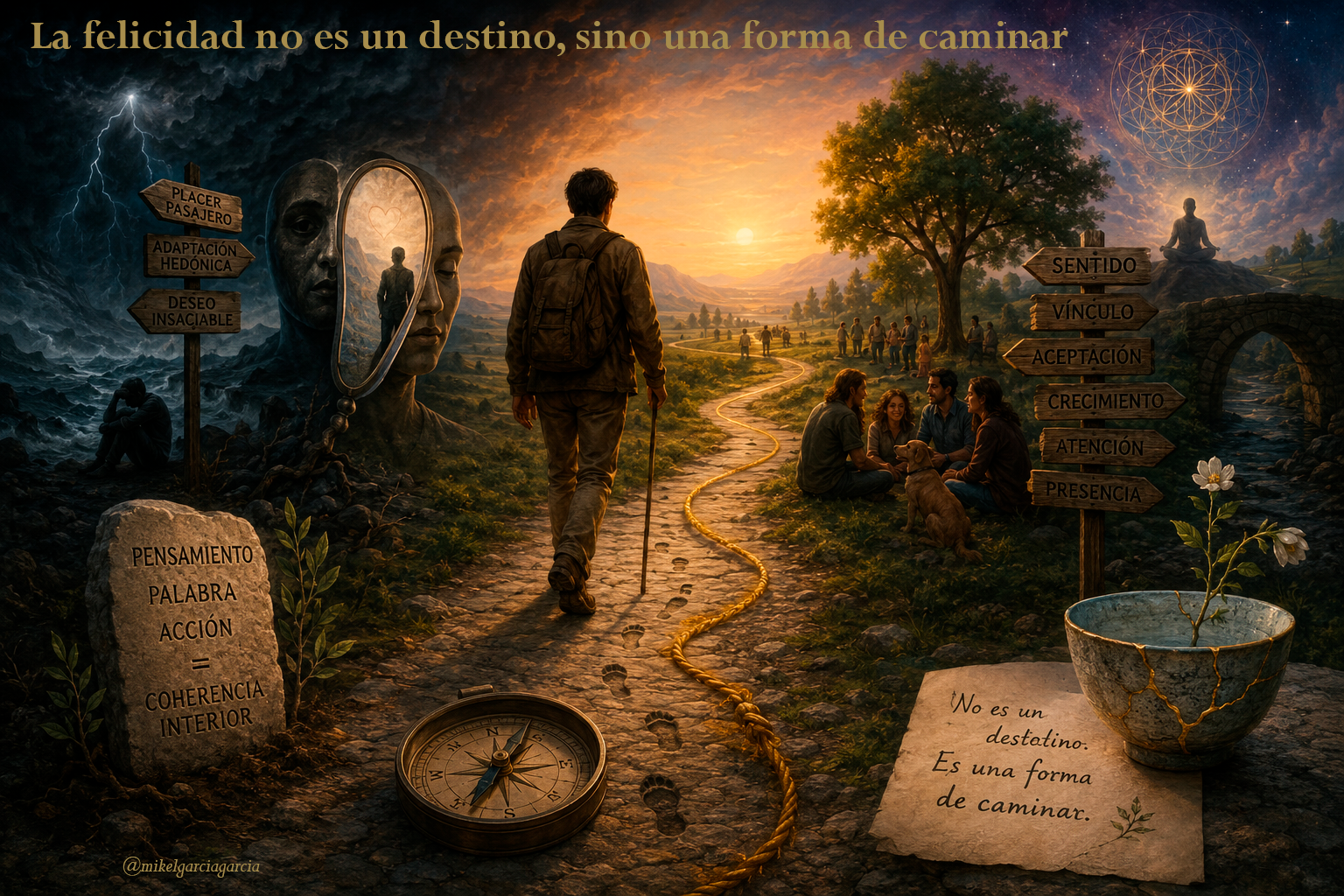La felicidad no es un destino, sino una forma de caminar en el arte de vivir con la conciencia.